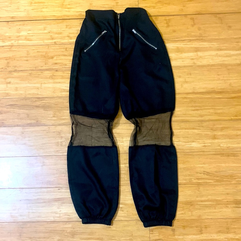Mesh black joggers